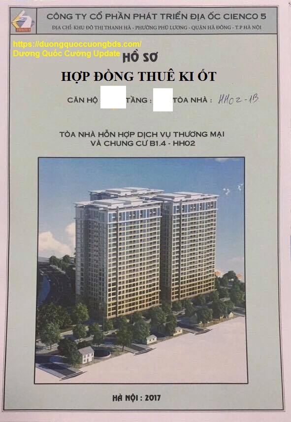HỢP ĐỒNG THUÊ KIOT HH01 THANH HÀ CIENCO 5 MƯỜNG THANH ( 50 NĂM )